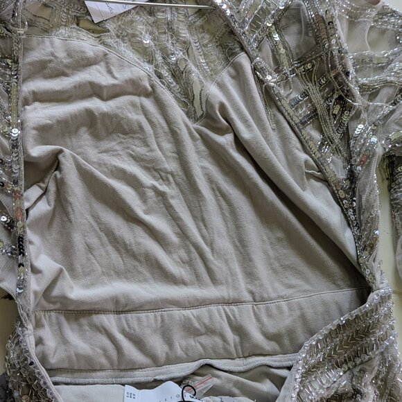 ASOS Edition Silver Sequin Open Back Gown NWT Size 12 Formal Dress - Picture 15 of 16